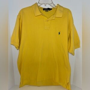 Polo Ralph Lauren VINTAGE yellow pique‎ cotton short sleeve polo size XL